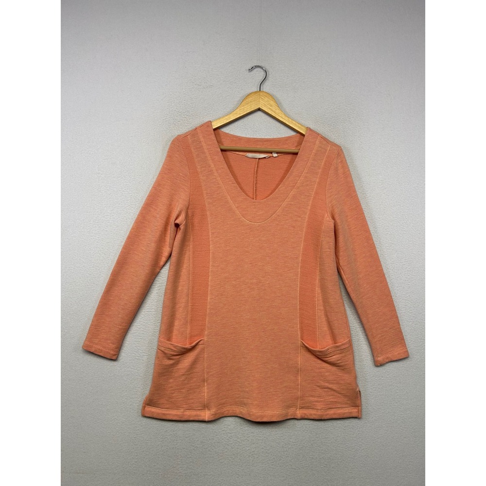 Casual Soft Surroundings Women S Peach V-Neck Pocket Tunic Top